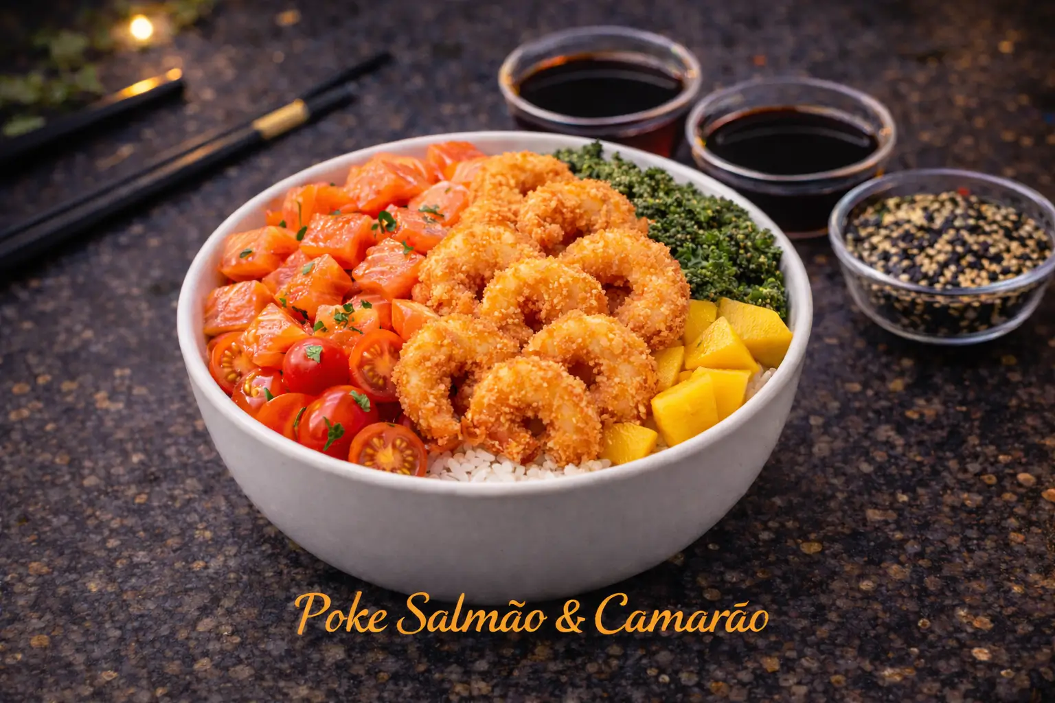 🥗 Poke Salmão & Camarão